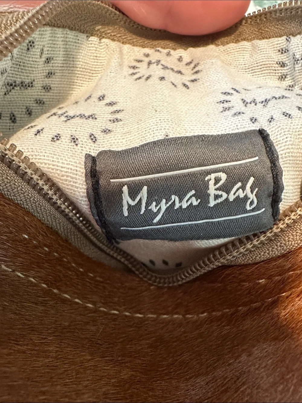 Myra Bag Brown and White Cowhide Crossbody